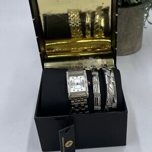 Adrienne Vittadini Watch‎ and Three BangleS Bracelet Set Gift Box New